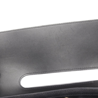 ヴァルパライソPM ハンドバッグ トワルシェブロン レザー ブラック シルバー金具 エルメス バッグ HERMES