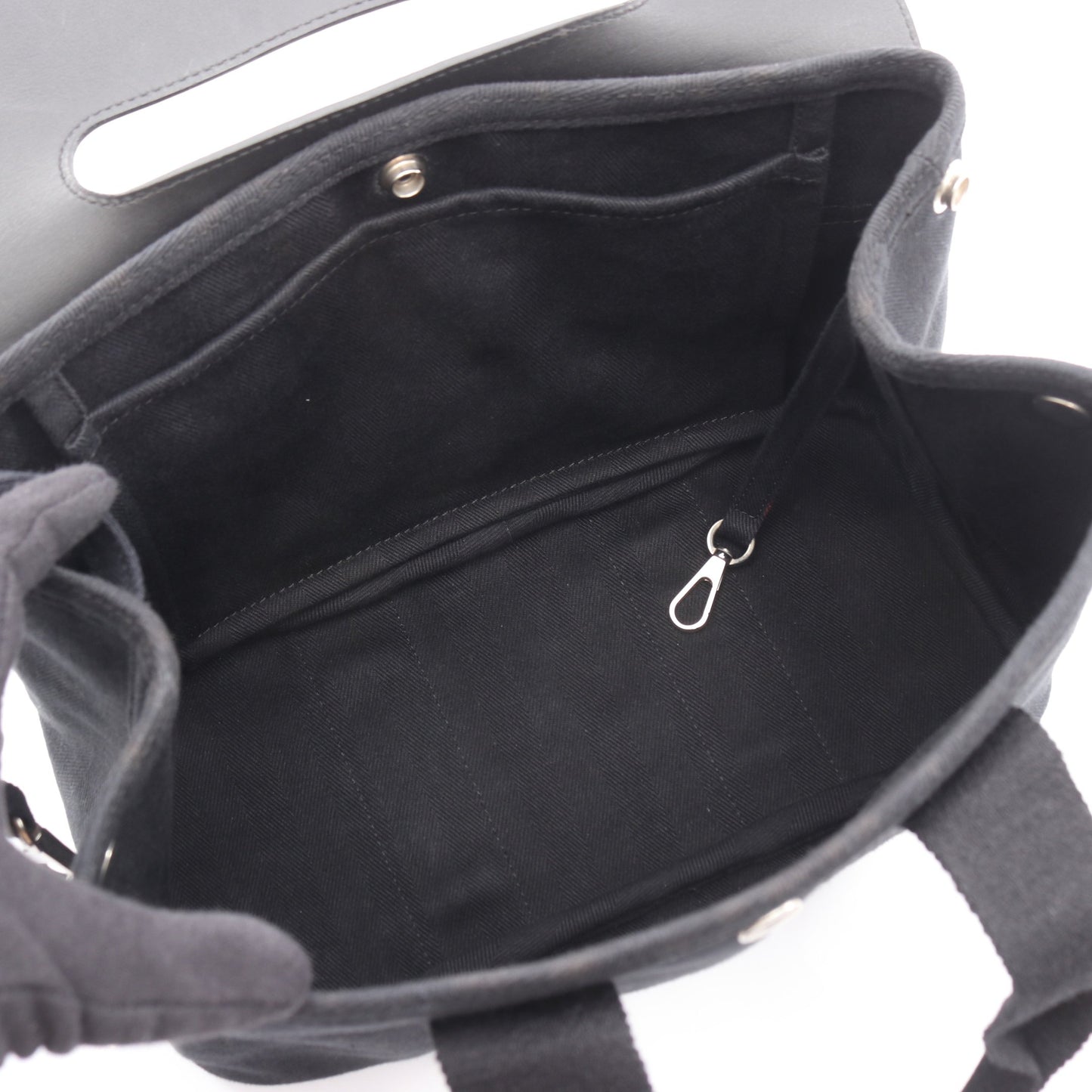 ヴァルパライソPM ハンドバッグ トワルシェブロン レザー ブラック シルバー金具 エルメス バッグ HERMES
