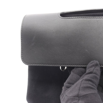 ヴァルパライソPM ハンドバッグ トワルシェブロン レザー ブラック シルバー金具 エルメス バッグ HERMES