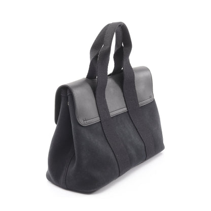 ヴァルパライソPM ハンドバッグ トワルシェブロン レザー ブラック シルバー金具 エルメス バッグ HERMES