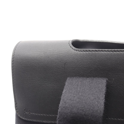 ヴァルパライソPM ハンドバッグ トワルシェブロン レザー ブラック シルバー金具 エルメス バッグ HERMES