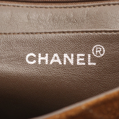 マトラッセ ショルダーバッグ スエード カーキブラウン シルバー金具 シャネル バッグ CHANEL