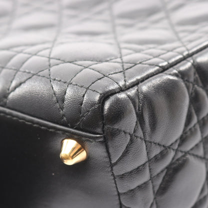 レディディオール ラージ カナージュ ハンドバッグ レザー ブラック 2WAY クリスチャンディオール バッグ Christian Dior