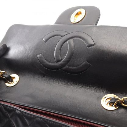 デカマトラッセ34 シングルフラップ Wチェーンショルダーバッグ ラムスキン ブラック ゴールド金具 シャネル バッグ CHANEL
