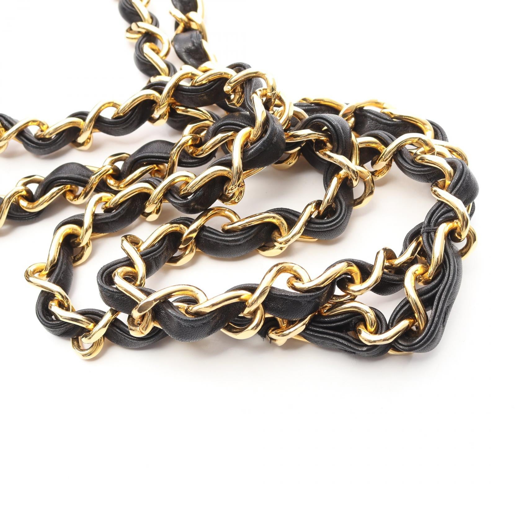 デカマトラッセ34 シングルフラップ Wチェーンショルダーバッグ ラムスキン ブラック ゴールド金具 シャネル バッグ CHANEL