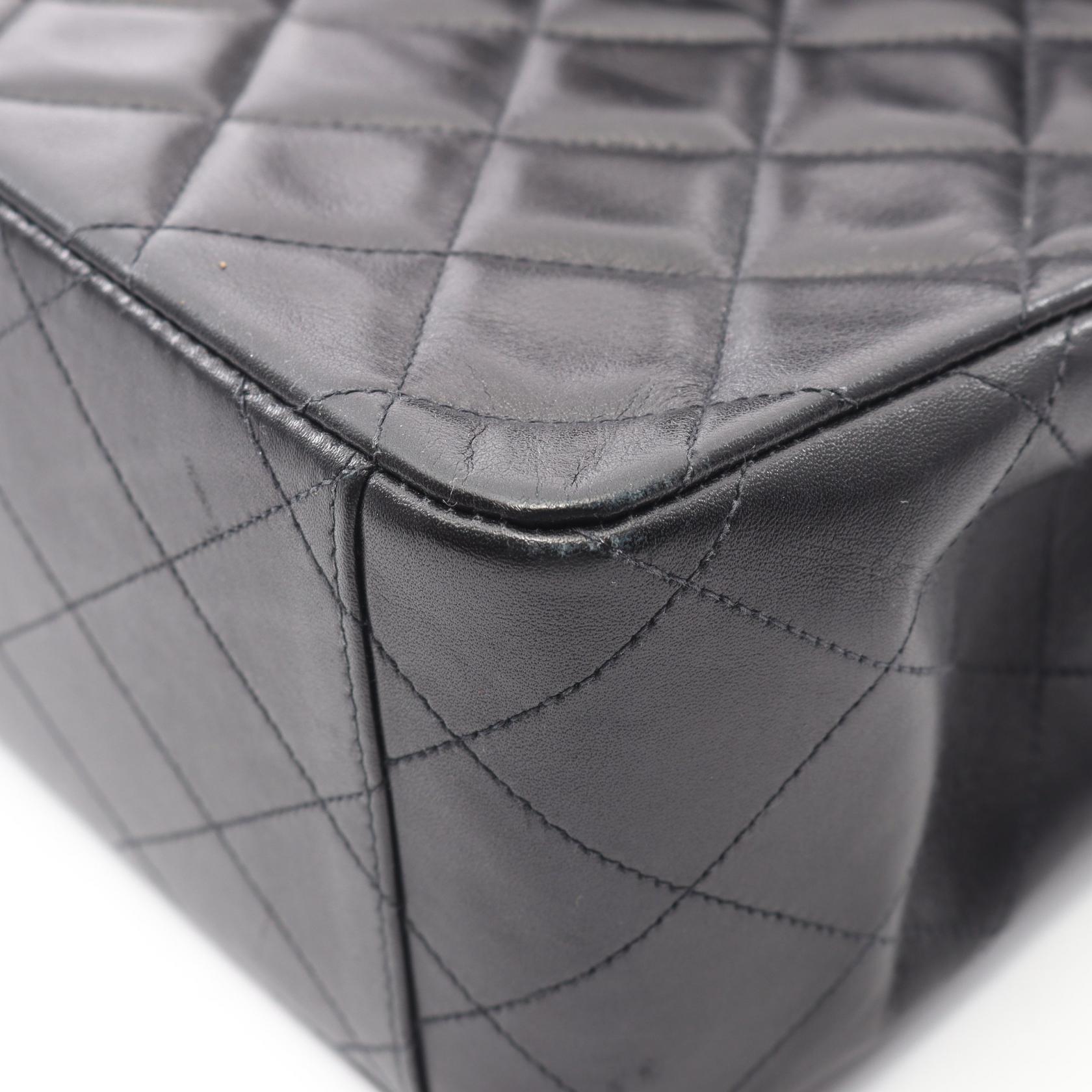 デカマトラッセ34 シングルフラップ Wチェーンショルダーバッグ ラムスキン ブラック ゴールド金具 シャネル バッグ CHANEL