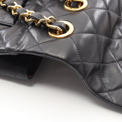 デカマトラッセ34 シングルフラップ Wチェーンショルダーバッグ ラムスキン ブラック ゴールド金具 シャネル バッグ CHANEL