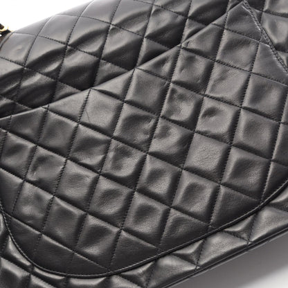 デカマトラッセ34 シングルフラップ Wチェーンショルダーバッグ ラムスキン ブラック ゴールド金具 シャネル バッグ CHANEL