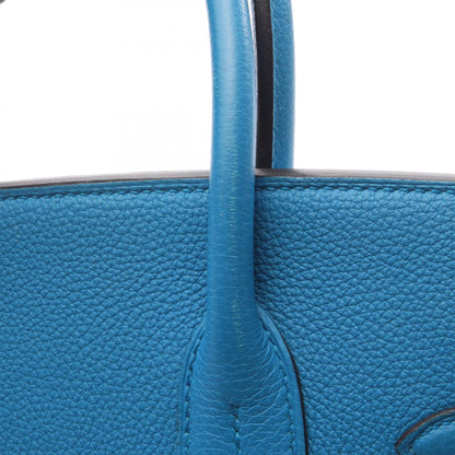 バーキン30 ヴェルソ ブルーザンジバル マラカイト ハンドバッグ トゴ ブルー シルバー金具 A刻印 エルメス バッグ HERMES
