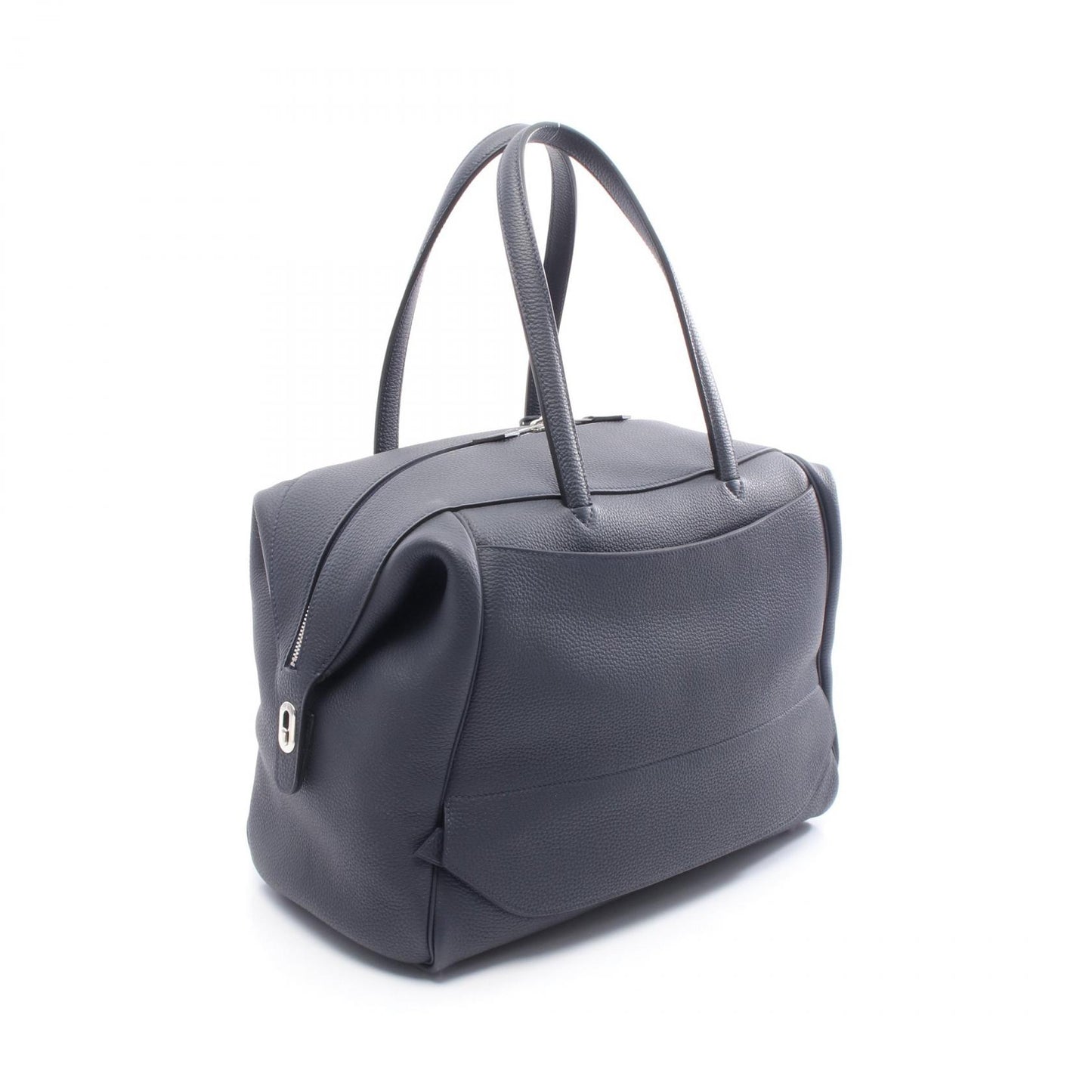 ワラゴキャビン35 ブルーニュイ ハンドバッグ トゴ ネイビー シルバー金具 C刻印 エルメス バッグ HERMES
