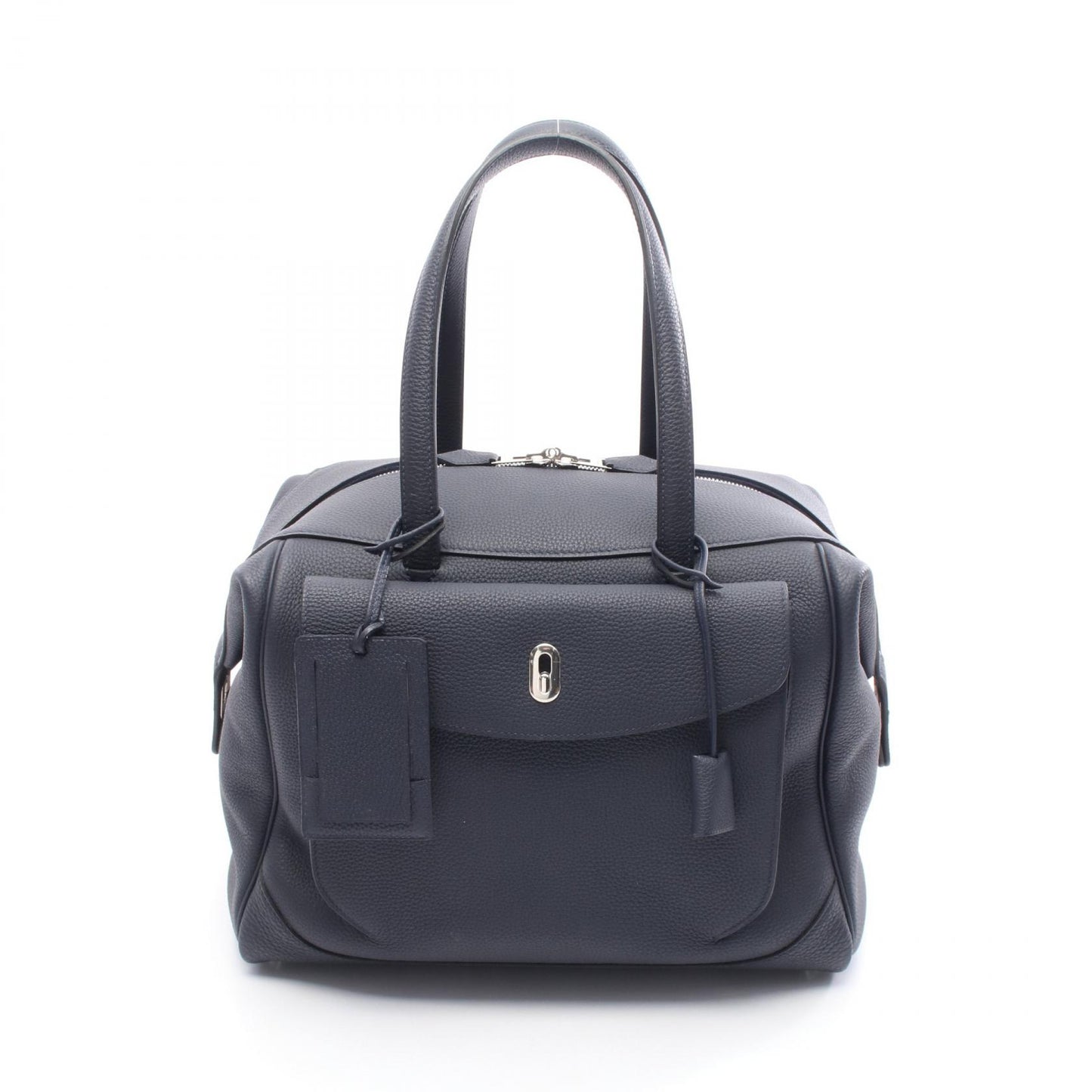 ワラゴキャビン35 ブルーニュイ ハンドバッグ トゴ ネイビー シルバー金具 C刻印 エルメス バッグ HERMES