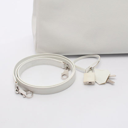 ケリー32 ハンドバッグ ヴォーエプソン ホワイト シルバー金具 内縫い 2WAY □H刻印 エルメス バッグ HERMES