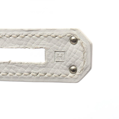 ケリー32 ハンドバッグ ヴォーエプソン ホワイト シルバー金具 内縫い 2WAY □H刻印 エルメス バッグ HERMES