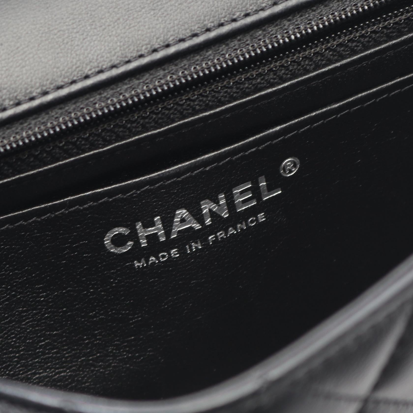 ミニマトラッセ20 チェーンショルダーバッグ ラムスキン ブラック シルバー金具 シャネル バッグ CHANEL