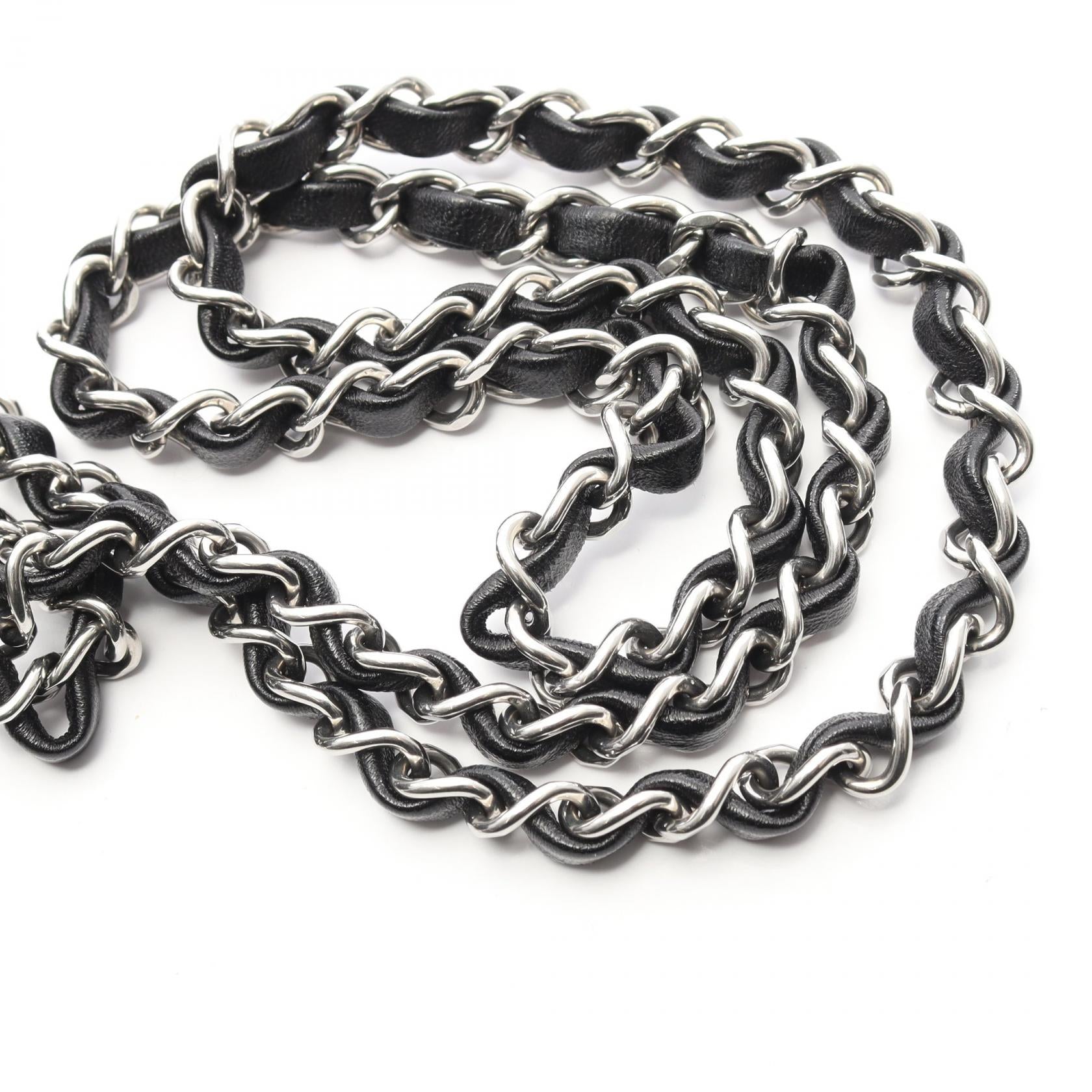 ミニマトラッセ20 チェーンショルダーバッグ ラムスキン ブラック シルバー金具 シャネル バッグ CHANEL