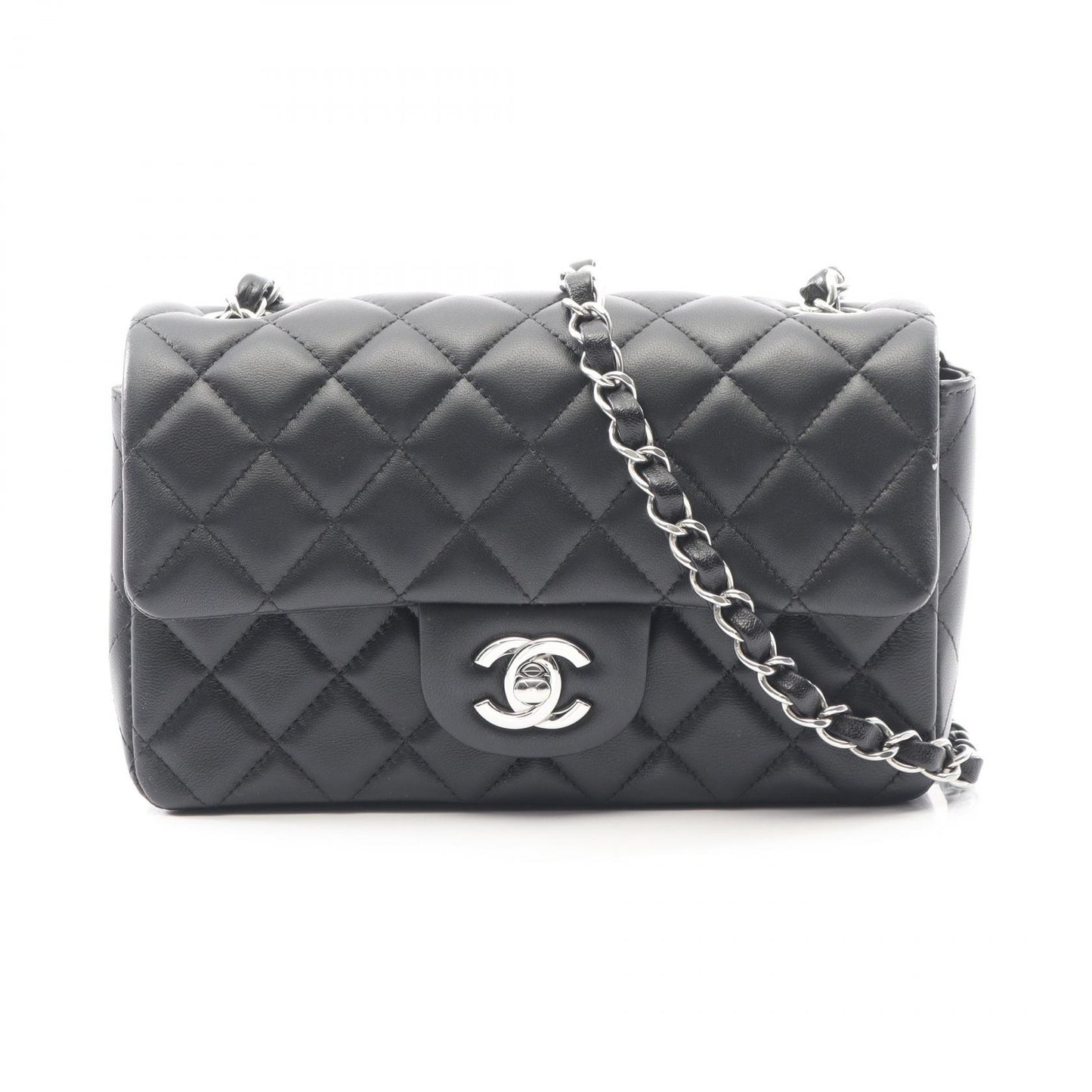 ミニマトラッセ20 チェーンショルダーバッグ ラムスキン ブラック シルバー金具 シャネル バッグ CHANEL