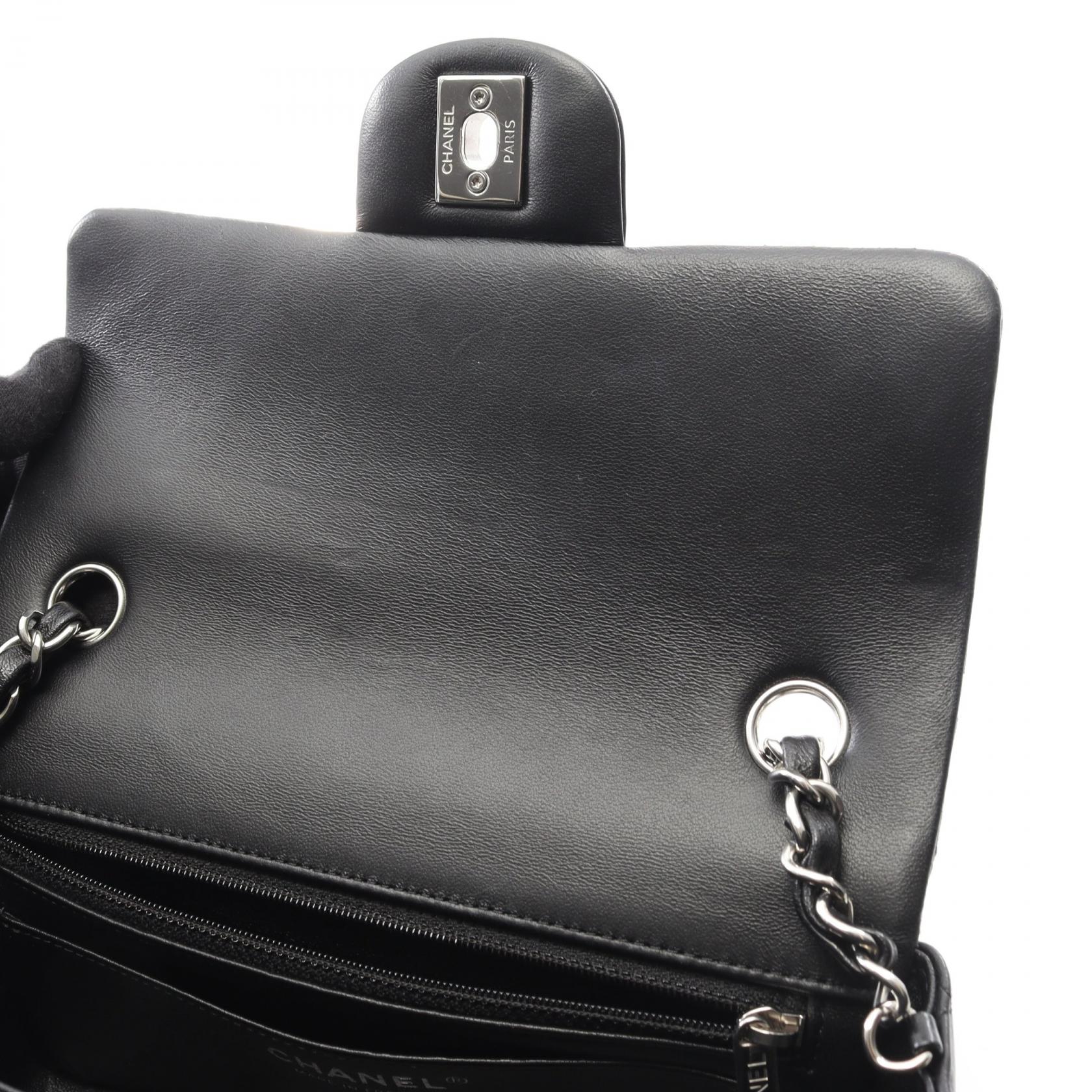 ミニマトラッセ20 チェーンショルダーバッグ ラムスキン ブラック シルバー金具 シャネル バッグ CHANEL