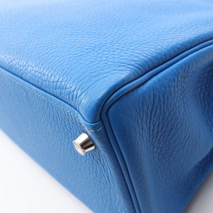 ケリー32 ブルーイドラ ハンドバッグ トリヨンクレマンス ブルー シルバー金具 □P刻印 エルメス バッグ HERMES