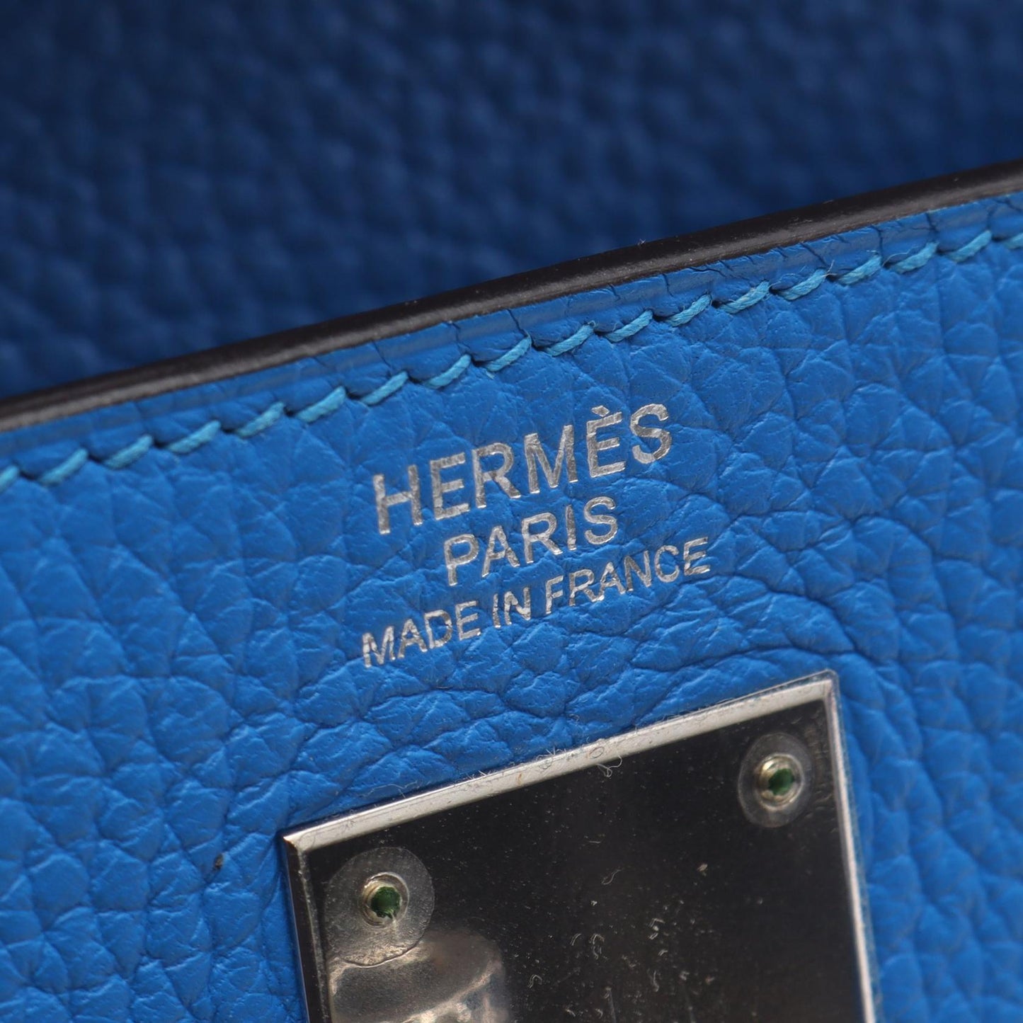 ケリー32 ブルーイドラ ハンドバッグ トリヨンクレマンス ブルー シルバー金具 □P刻印 エルメス バッグ HERMES