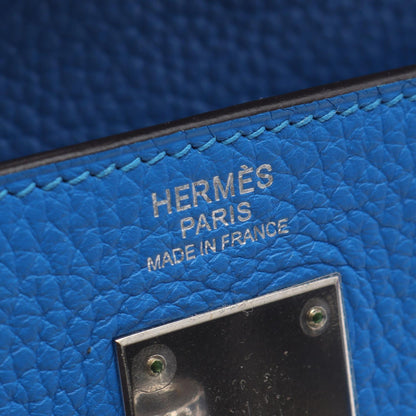 ケリー32 ブルーイドラ ハンドバッグ トリヨンクレマンス ブルー シルバー金具 □P刻印 エルメス バッグ HERMES