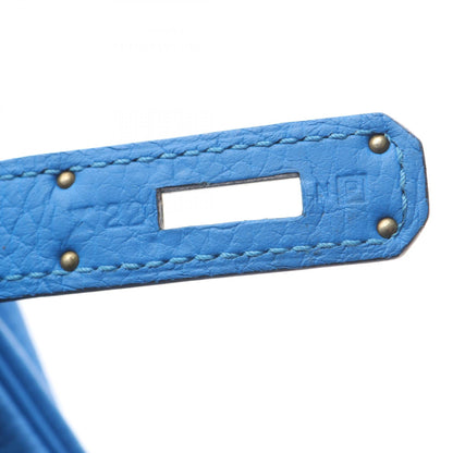 ケリー32 ブルーイドラ ハンドバッグ トリヨンクレマンス ブルー シルバー金具 □P刻印 エルメス バッグ HERMES