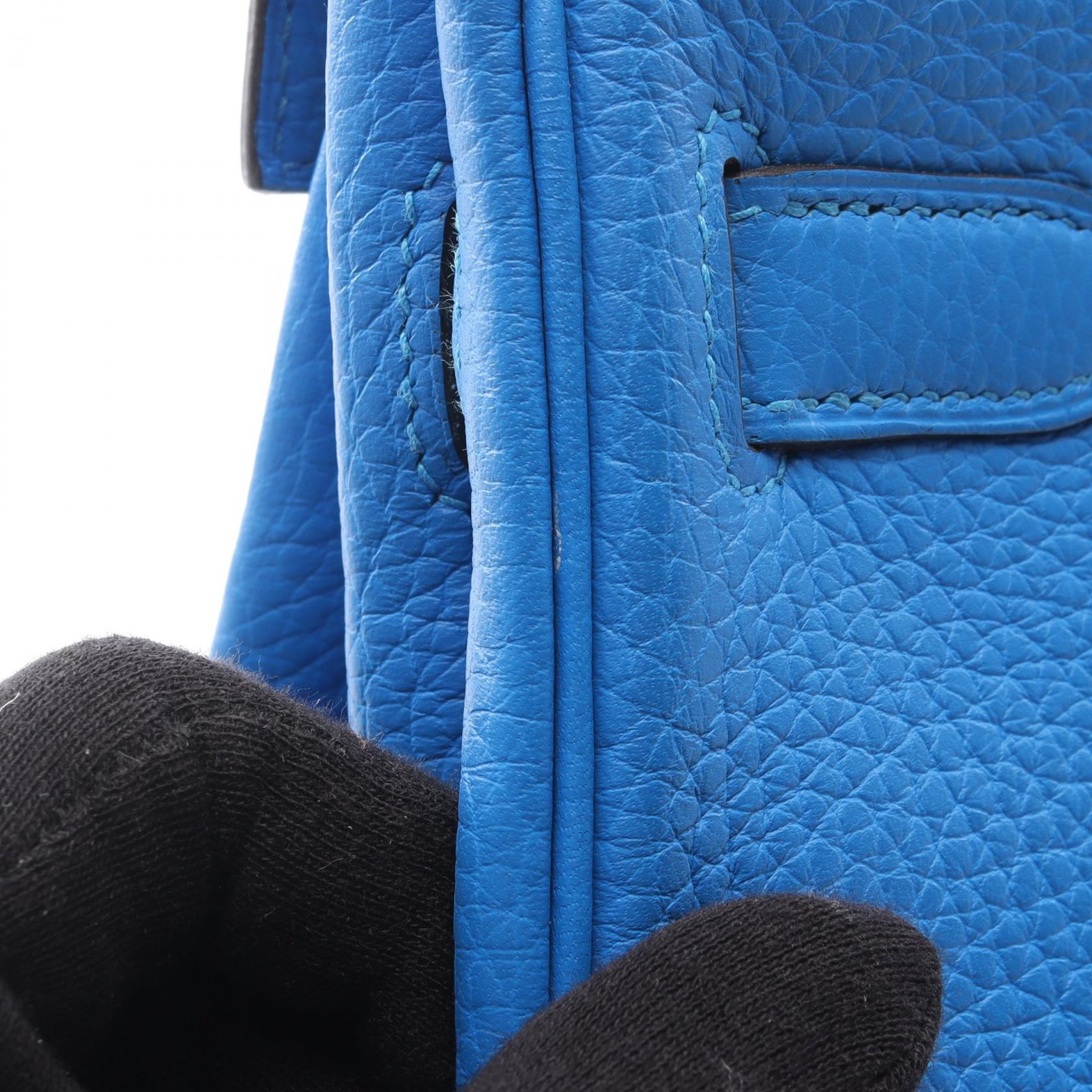 ケリー32 ブルーイドラ ハンドバッグ トリヨンクレマンス ブルー シルバー金具 □P刻印 エルメス バッグ HERMES