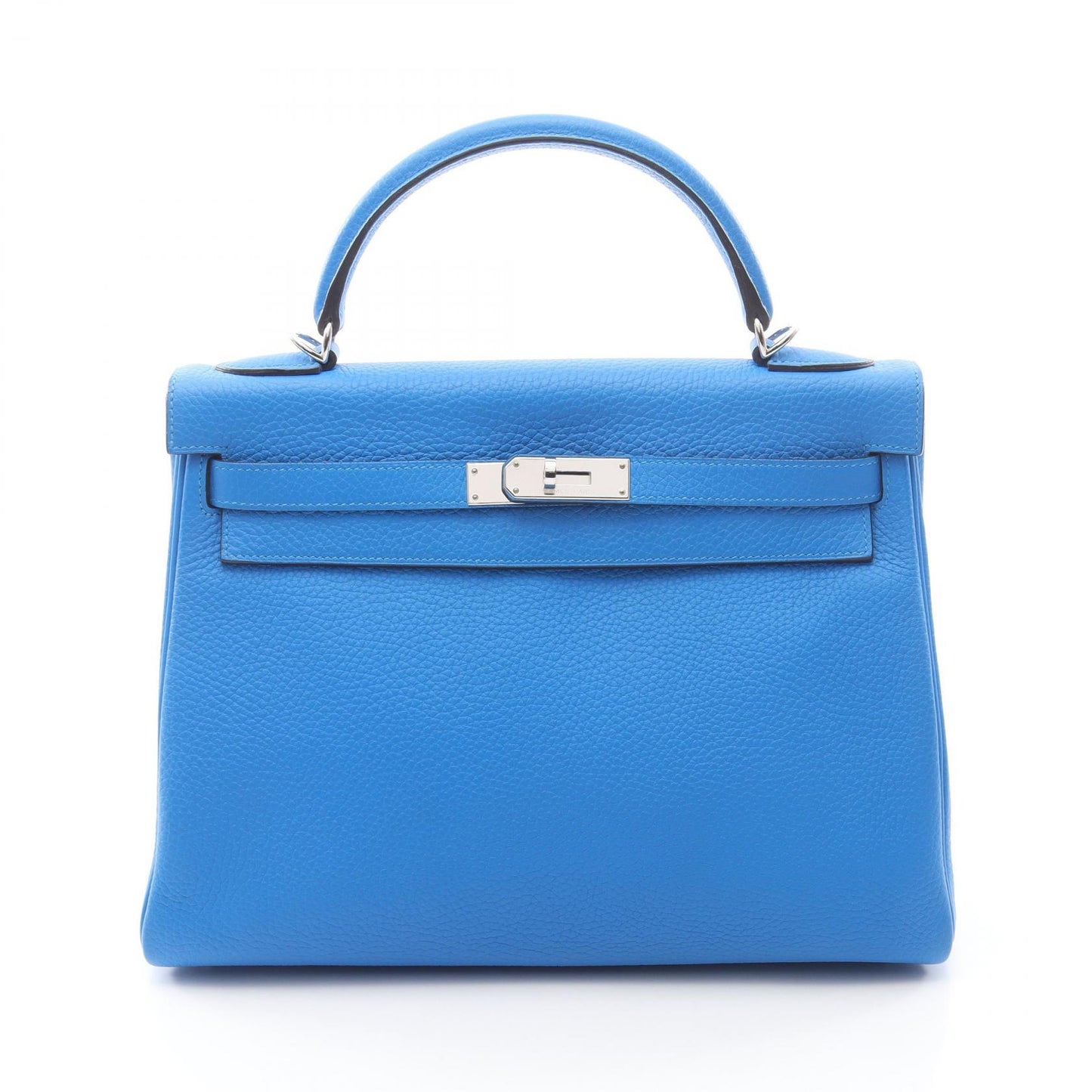ケリー32 ブルーイドラ ハンドバッグ トリヨンクレマンス ブルー シルバー金具 □P刻印 エルメス バッグ HERMES