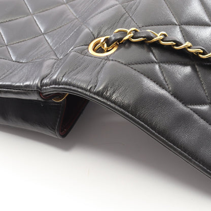 マトラッセ ダイアナフラップ チェーンショルダーバッグ ラムスキン ブラック ゴールド金具 シャネル バッグ CHANEL