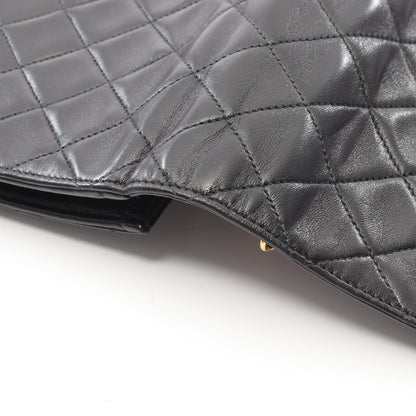 マトラッセ チェーンショルダーバッグ ラムスキン ブラック ゴールド金具 プッシュロック シャネル バッグ CHANEL
