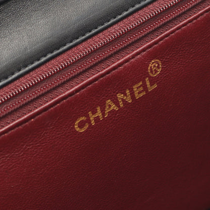 マトラッセ チェーンショルダーバッグ ラムスキン ブラック ゴールド金具 プッシュロック シャネル バッグ CHANEL
