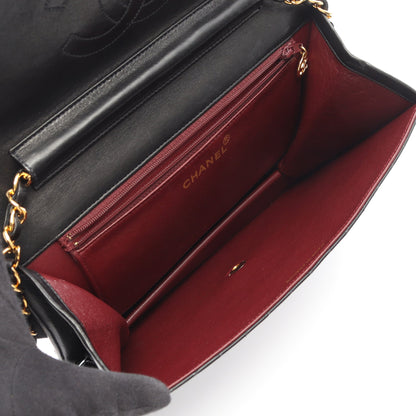 マトラッセ チェーンショルダーバッグ ラムスキン ブラック ゴールド金具 プッシュロック シャネル バッグ CHANEL