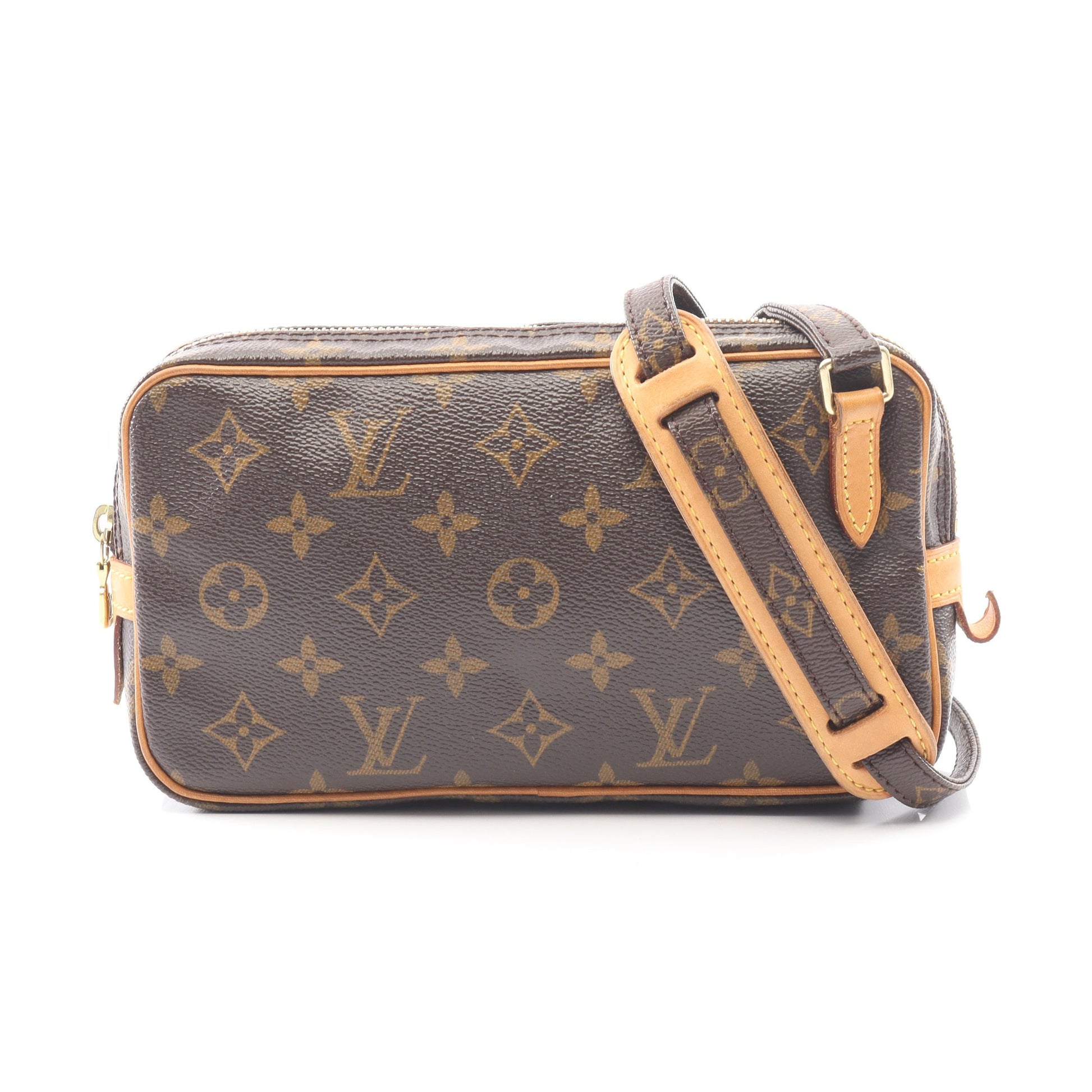 マルリーバンドリエール モノグラム ショルダーバッグ PVC レザー ブラウン ルイヴィトン バッグ LOUIS VUITTON