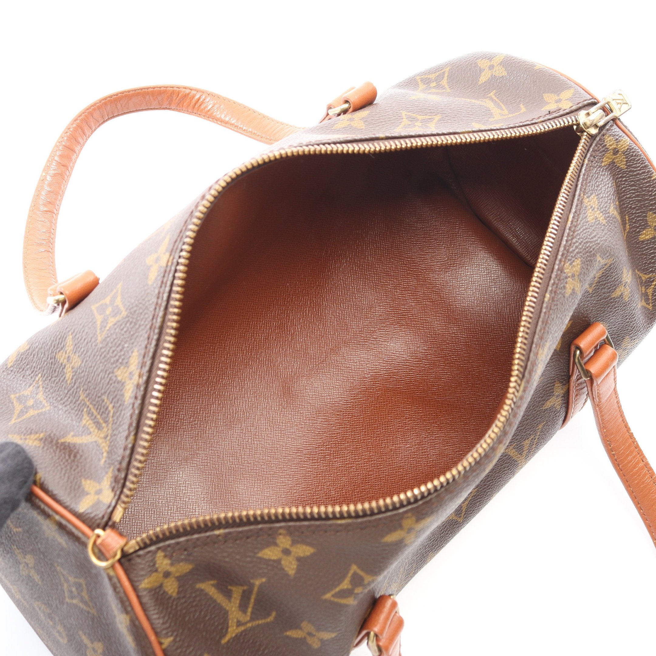 パピヨン30 モノグラム 旧型 ハンドバッグ PVC レザー ブラウン ルイ