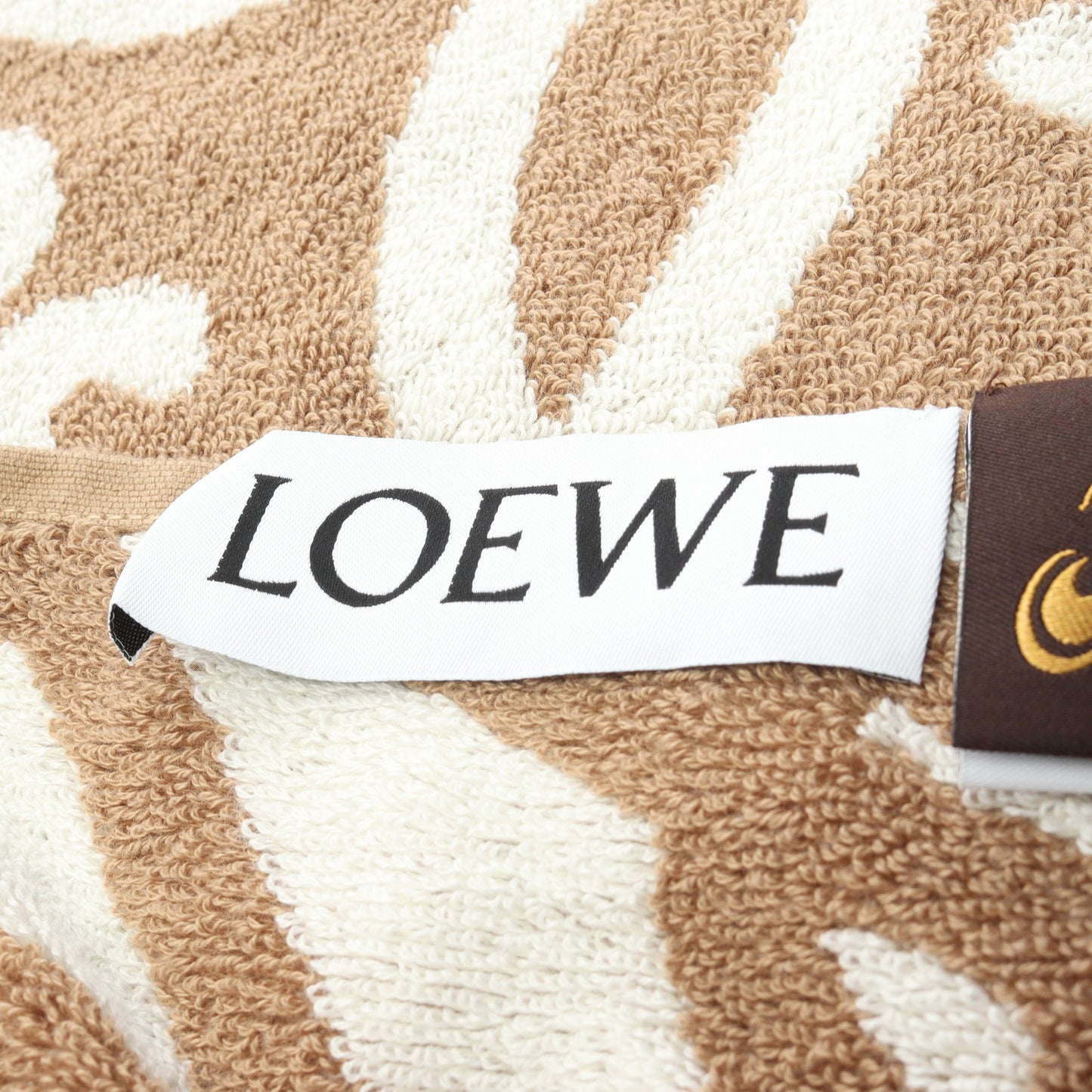 PAULA'S IBIZA アナグラム タオル コットン ブラウン ホワイト ロエベ 財布・小物 LOEWE