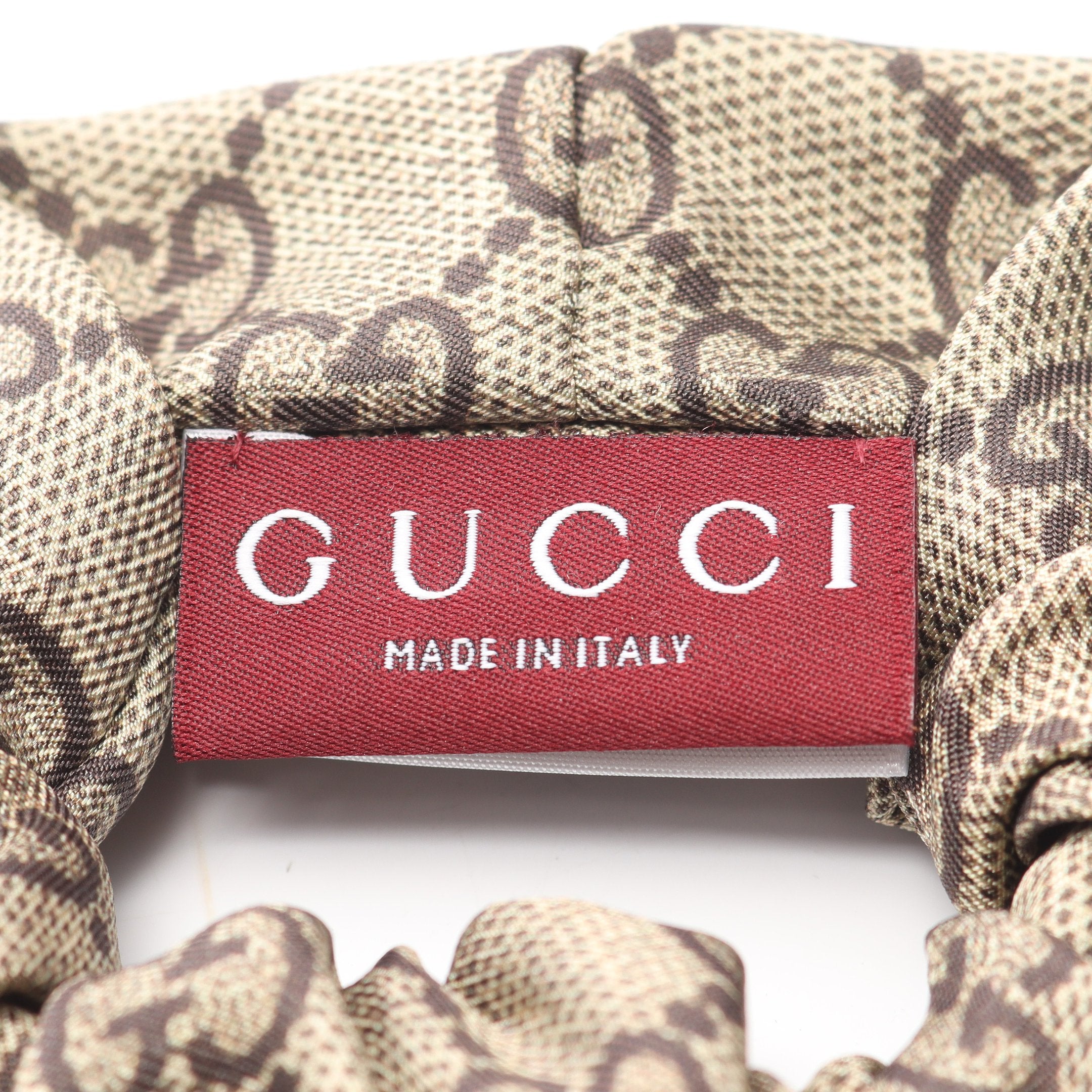 GG柄 シュシュ ヘアアクセサリー シルク ベージュ ブラウン グッチ – RECLO