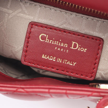 レディディオール ミニ ハンドバッグ レザー バーガンディ 2WAY クリスチャンディオール バッグ Christian Dior