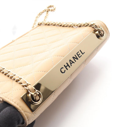 トレンディCC マトラッセ チェーンウォレット ラムスキン ベージュ ゴールド金具 シャネル バッグ CHANEL