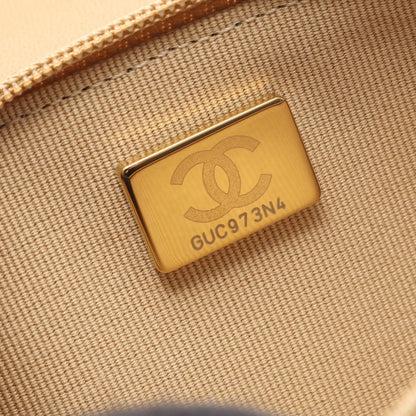 トレンディCC マトラッセ チェーンウォレット ラムスキン ベージュ ゴールド金具 シャネル バッグ CHANEL