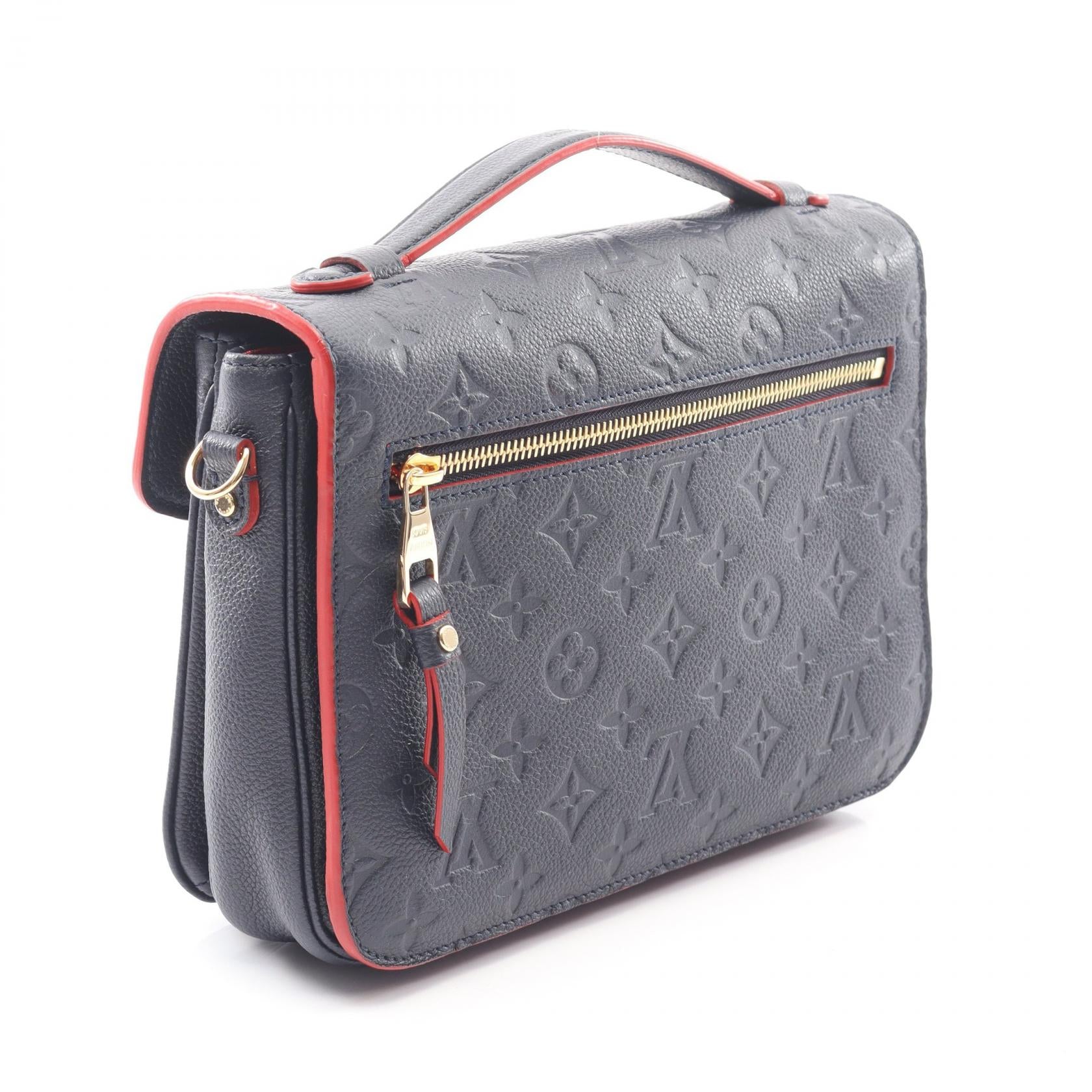 ポシェット メティス モノグラムアンプラント マリーヌルージュ ハンドバッグ レザー ネイビー 2WAY ルイヴィトン バッグ LOUIS VUITTON