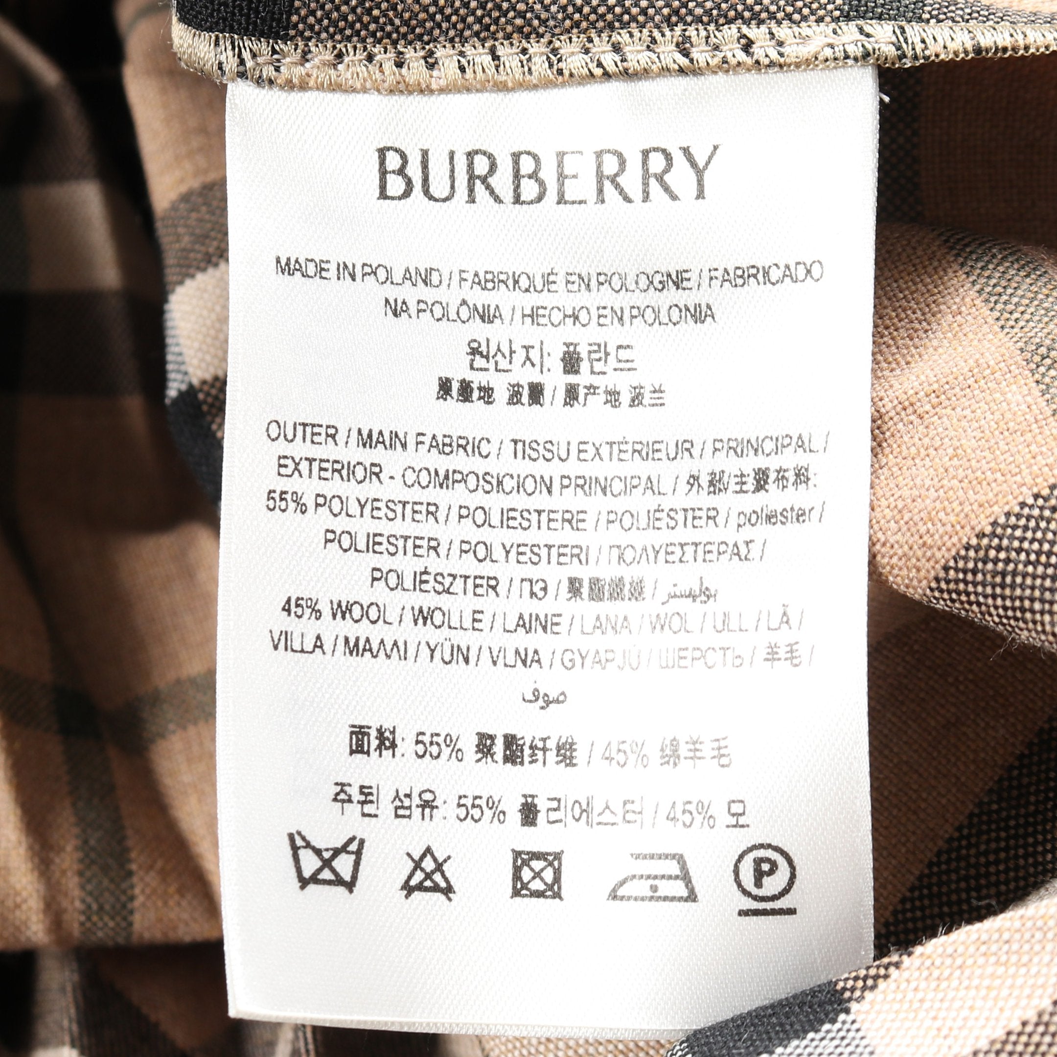 ノバチェック プリーツスカート ラップスカート ウール ブラウン