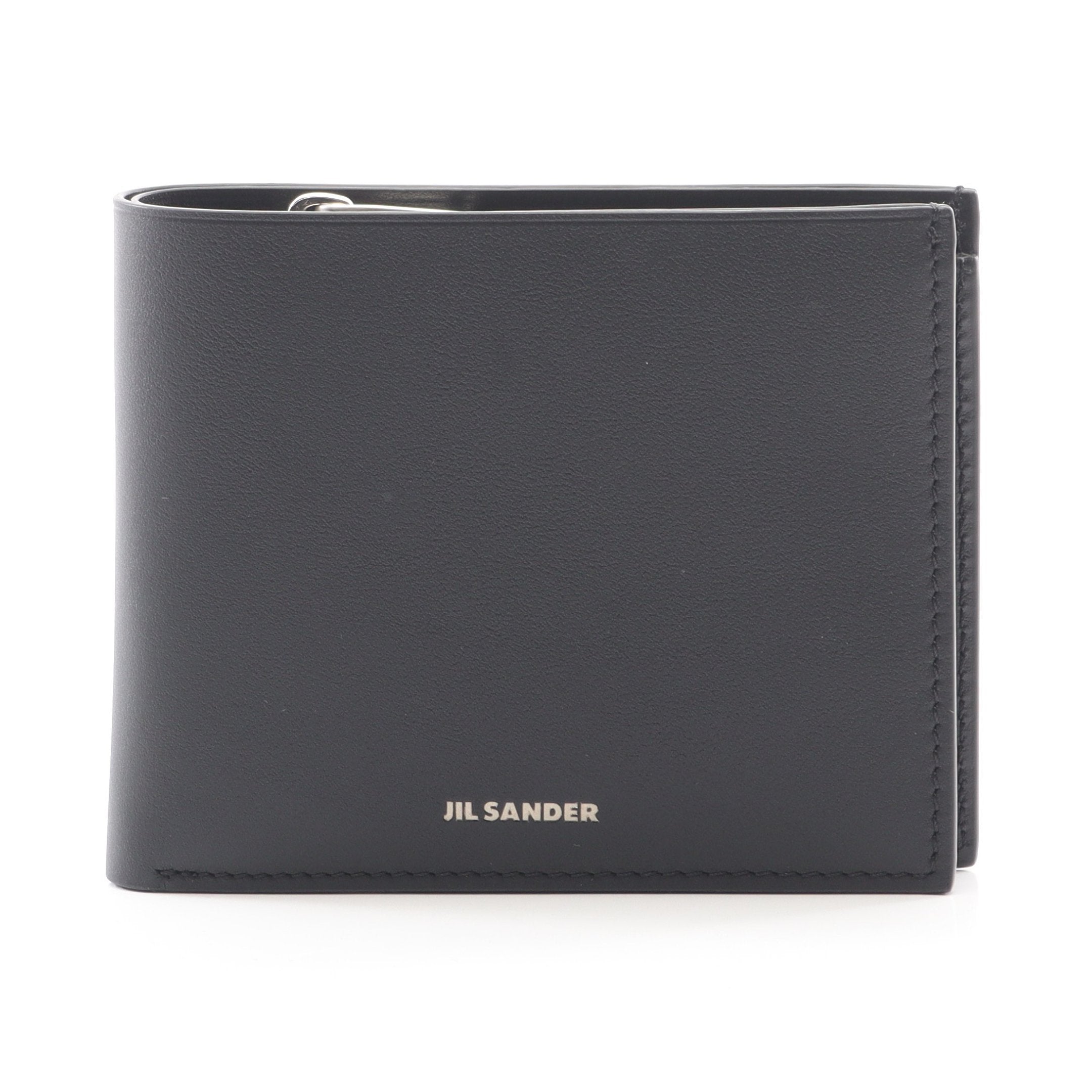 JIL SANDER ブラックレザー　二つ折り財布 ZIP POCKET WALLET 二つ折り財布 レザー ブラック ジルサンダー – RECLO