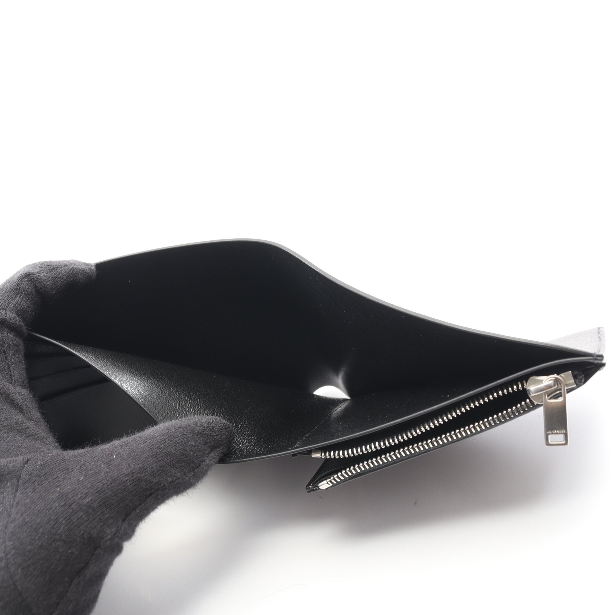 JIL SANDER ブラックレザー二つ折り財布 ZIP POCKET WALLET 二つ折り財布 レザー ブラック ジルサンダー – RECLO