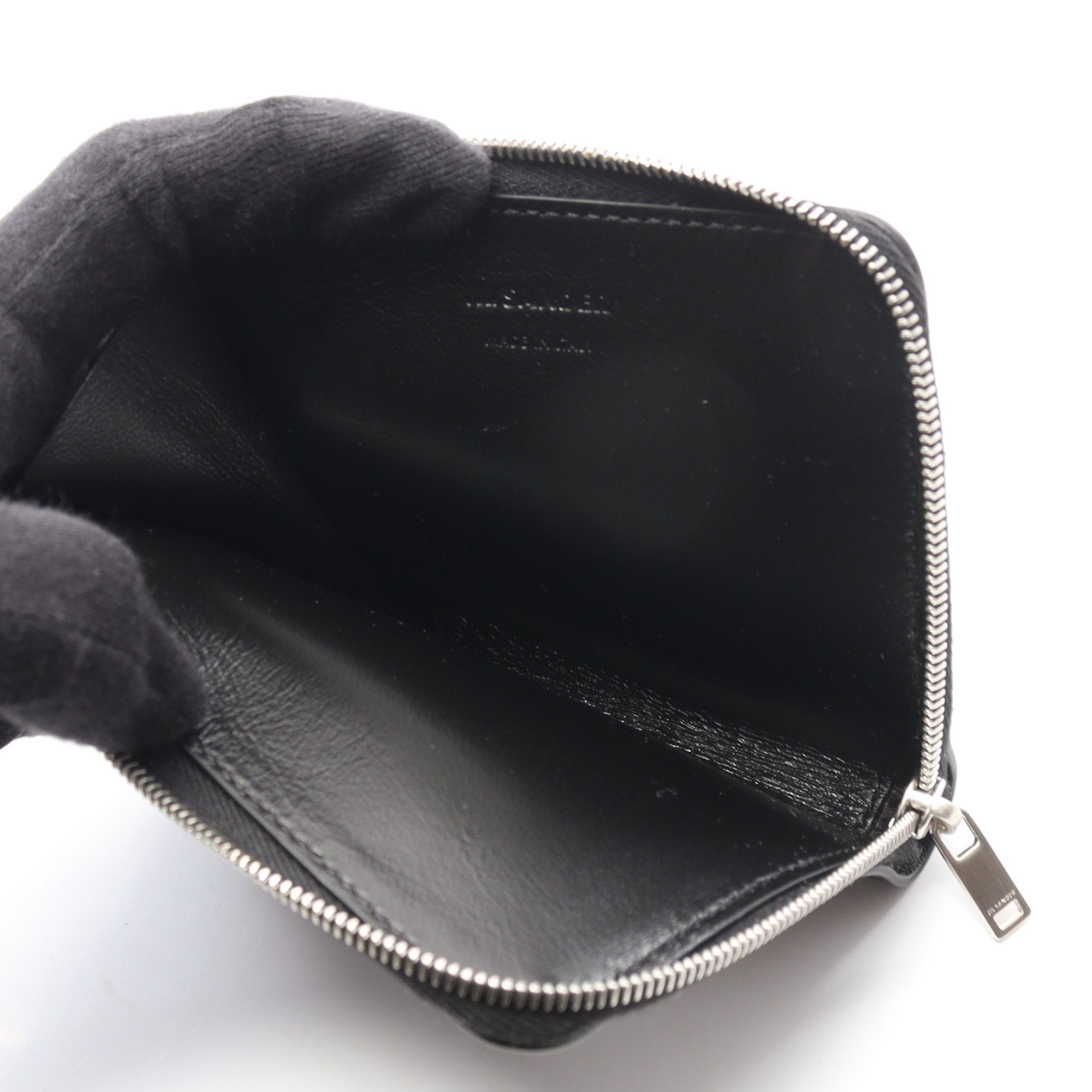 JIL SANDER ブラックレザー ケース JIL SANDER（ジルサンダー） タングル フォンケース スマホホルダー