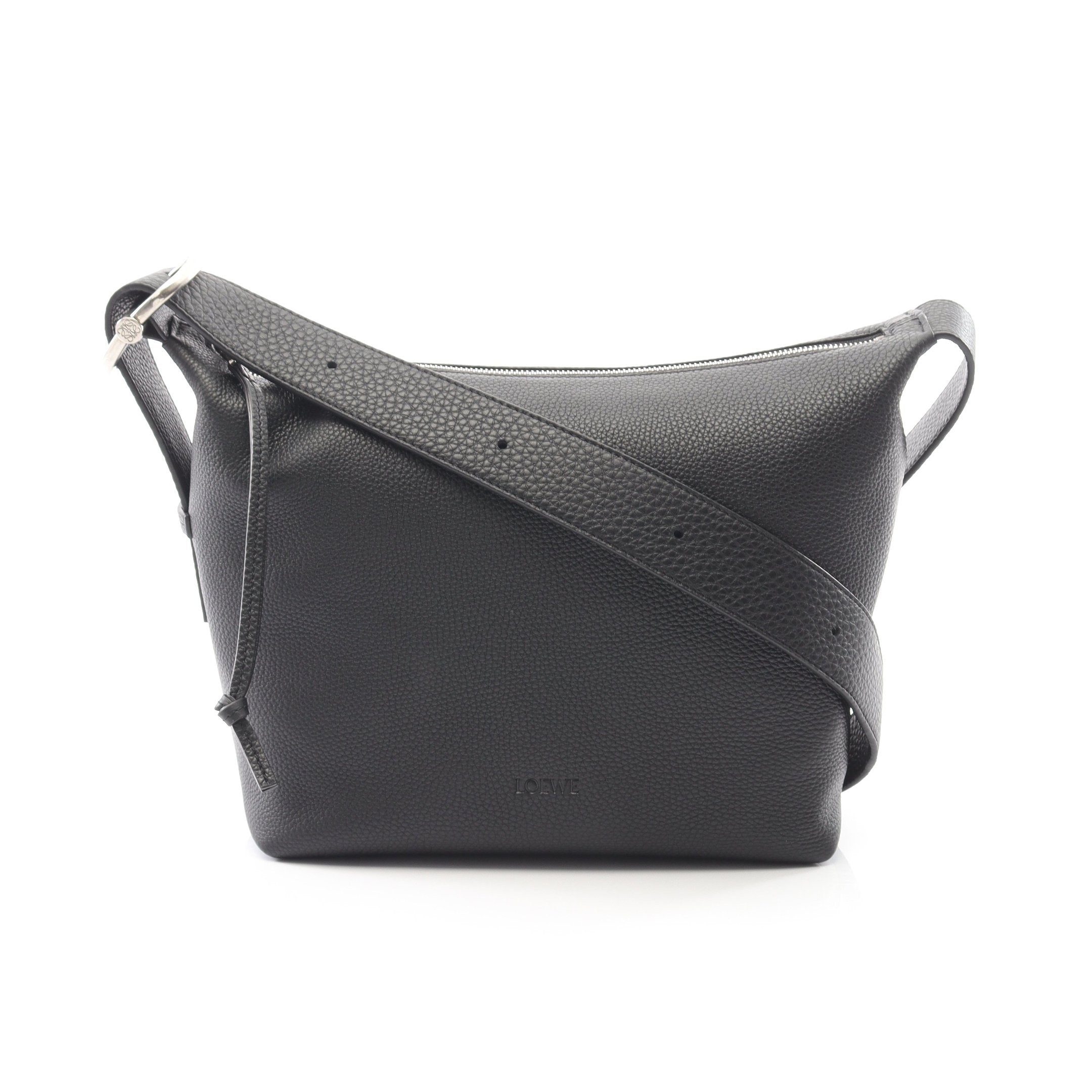 LOEWE ブラック ショルダーバッグ ループ ホーボー ショルダーバッグ レザー ブラック ロエベ – RECLO