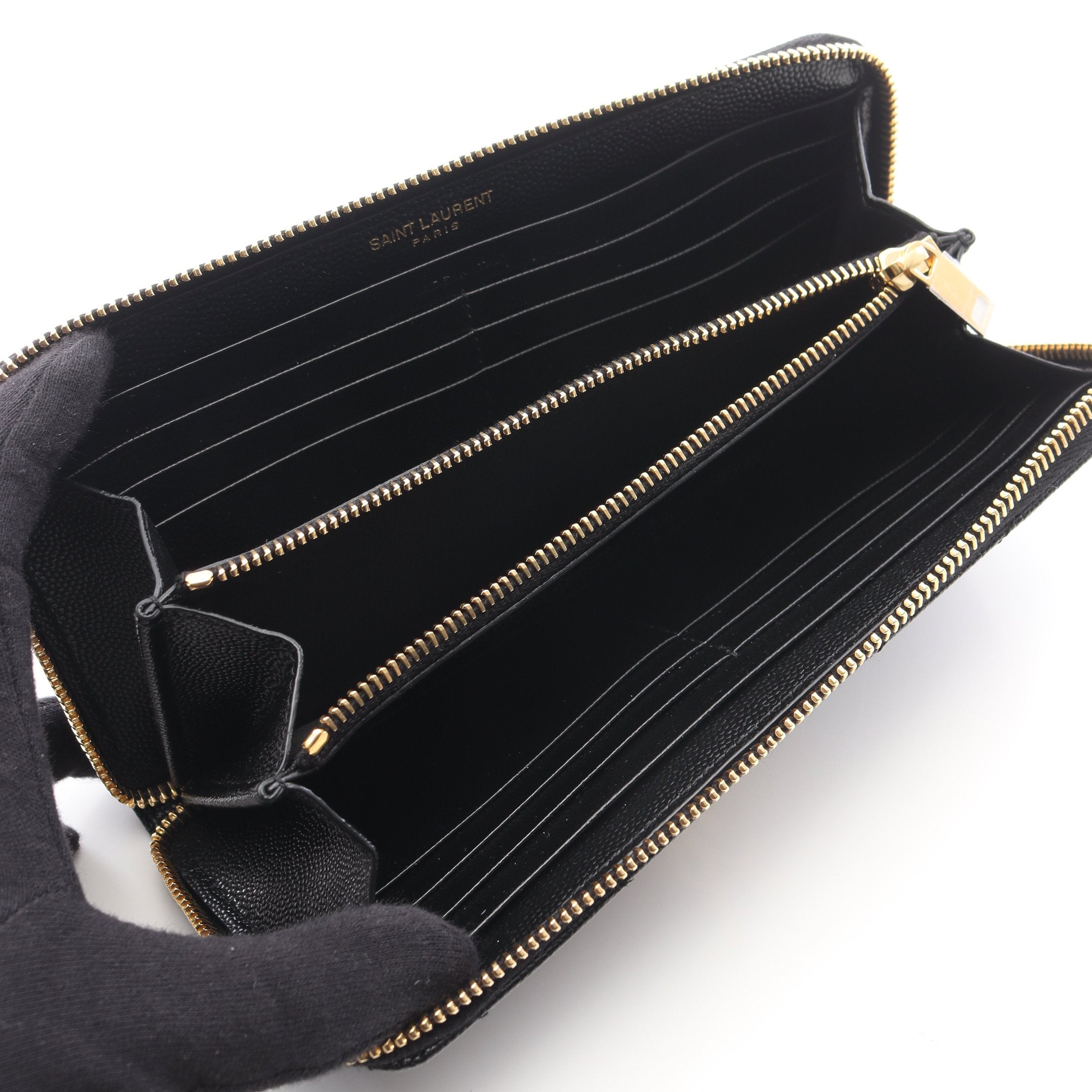 良品】 SAINT LAURENT サンローラン ラウンドファスナー 長財布 財布