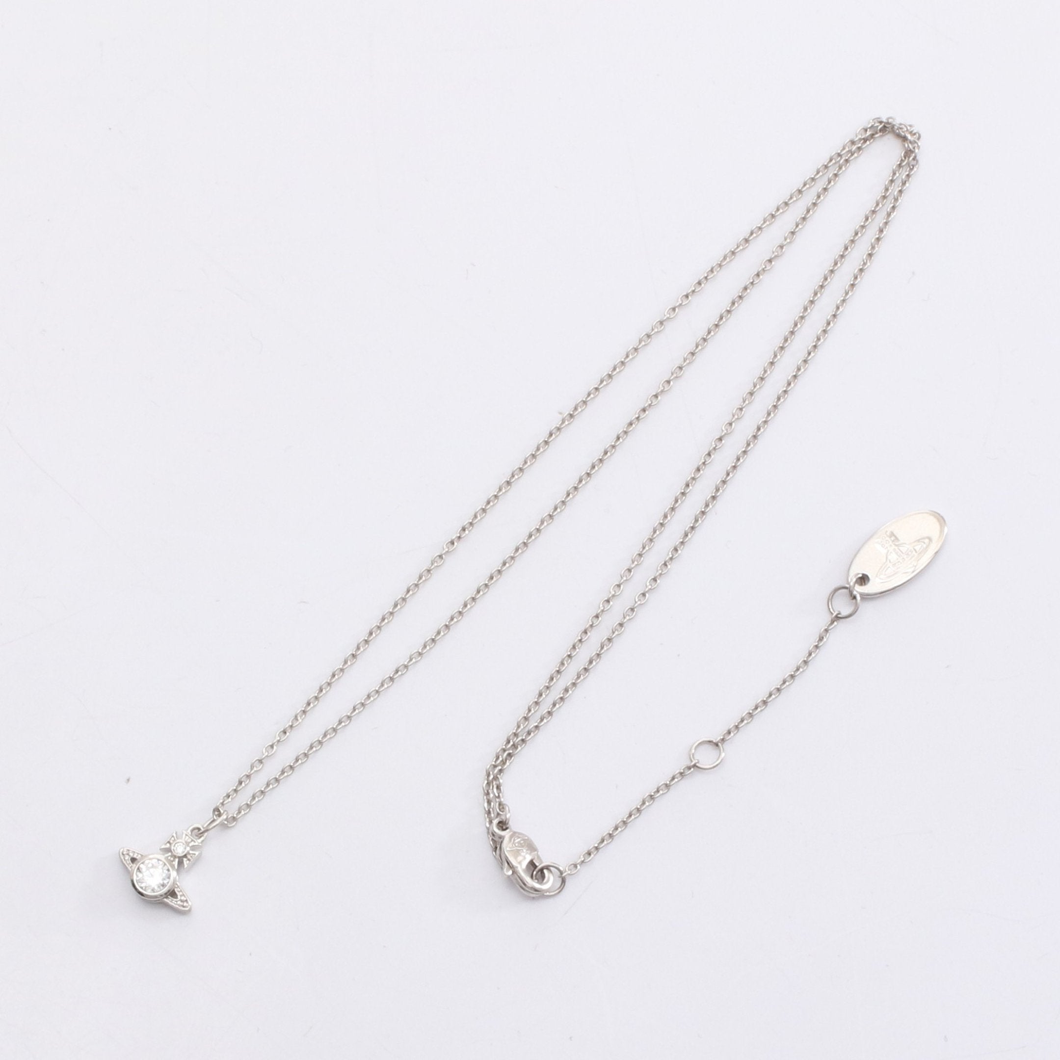 オーブ ネックレス ラインストーン シルバー クリア ヴィヴィアン