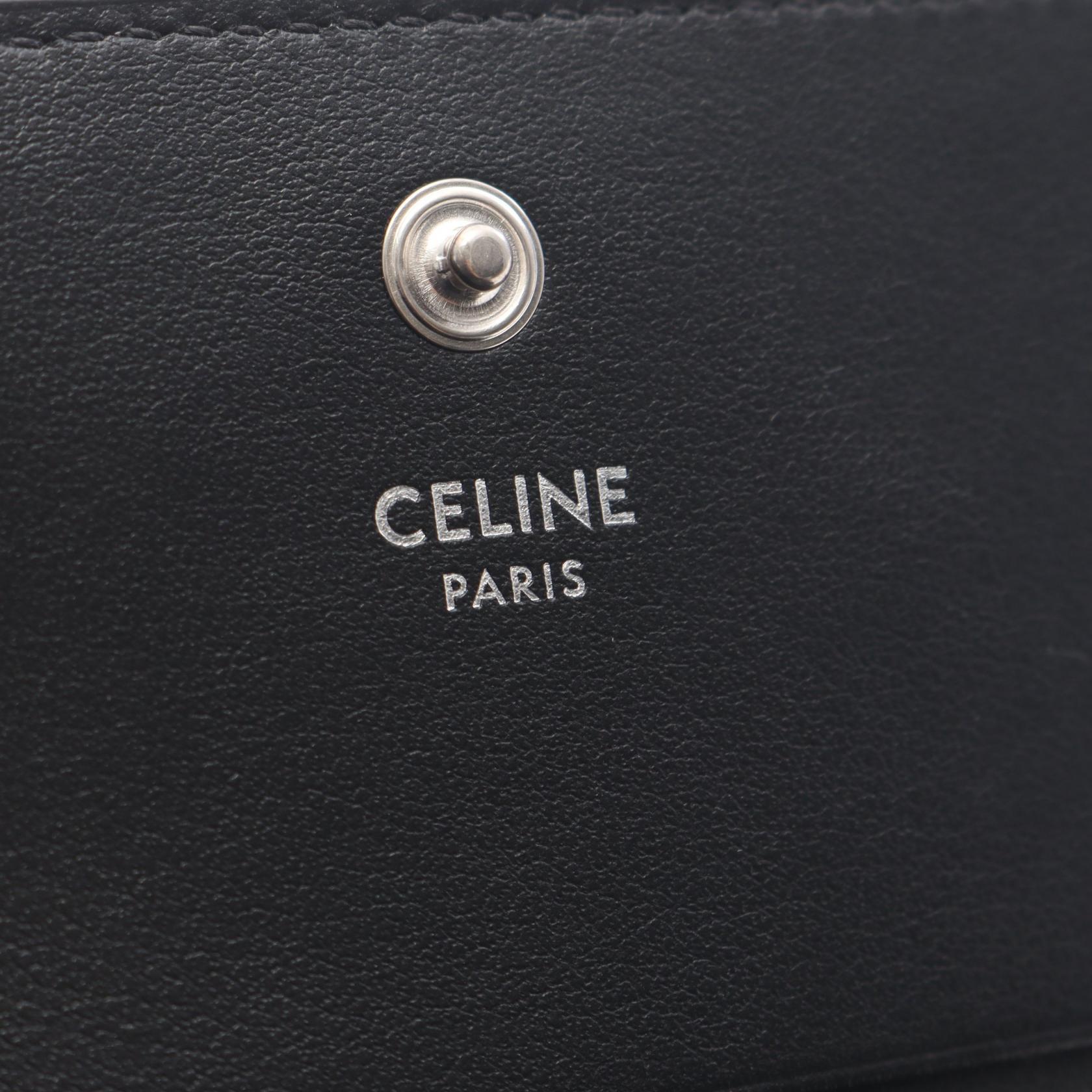 【匿名配送】セリーヌトリンオフ長財布黒レザー CELINE（セリーヌ） Triomphe Embossed Large Zipped Wallet 長財布
