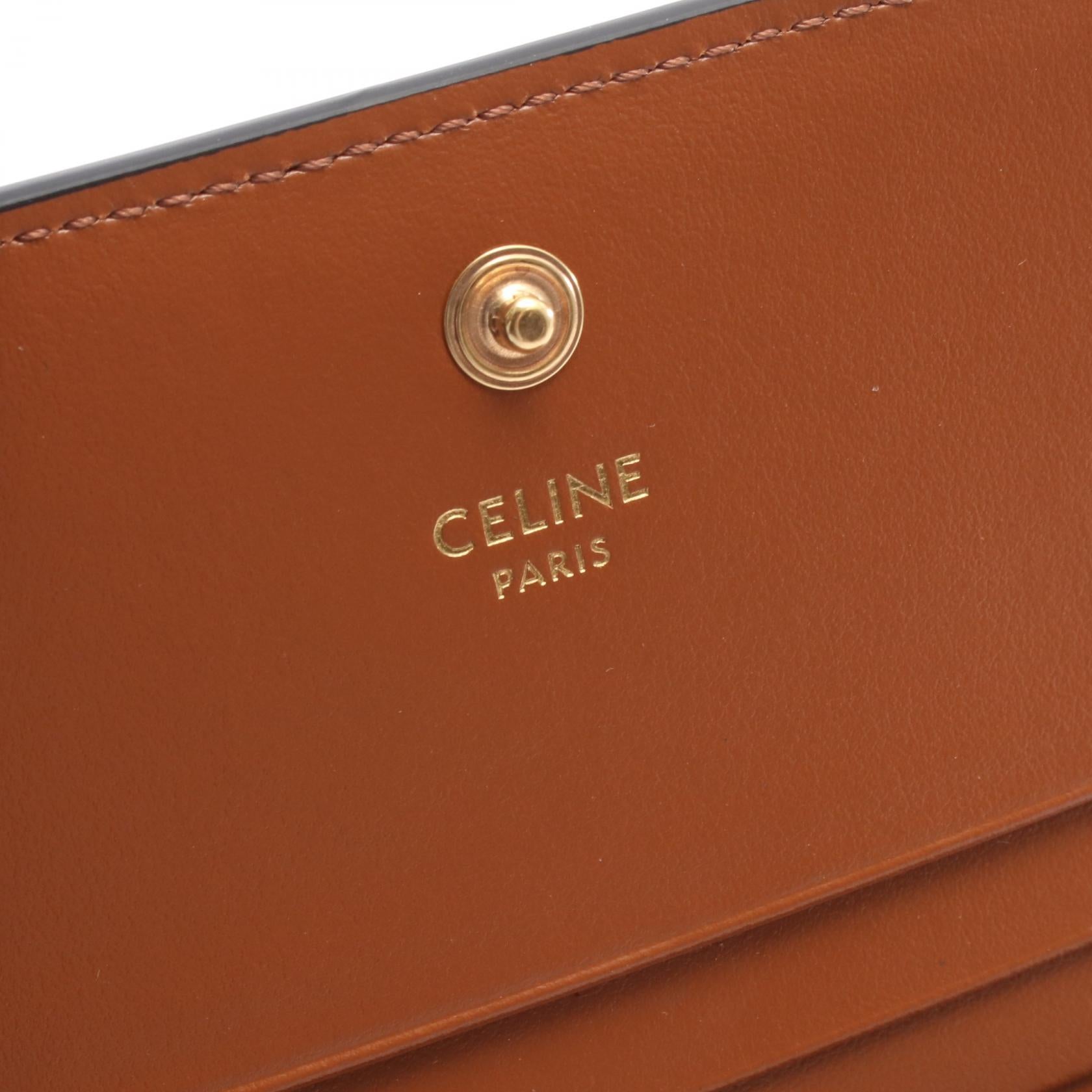 CELINE セリーヌ　トリオンフ　二つ折り財布 ダークブラウン CELINE（セリーヌ） 財布 レディース ブランド 二つ折り財布
