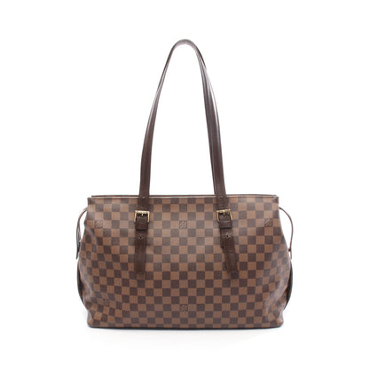 チェルシー ダミエエベヌ ショルダーバッグ トートバッグ PVC レザー ブラウン ルイヴィトン バッグ LOUIS VUITTON