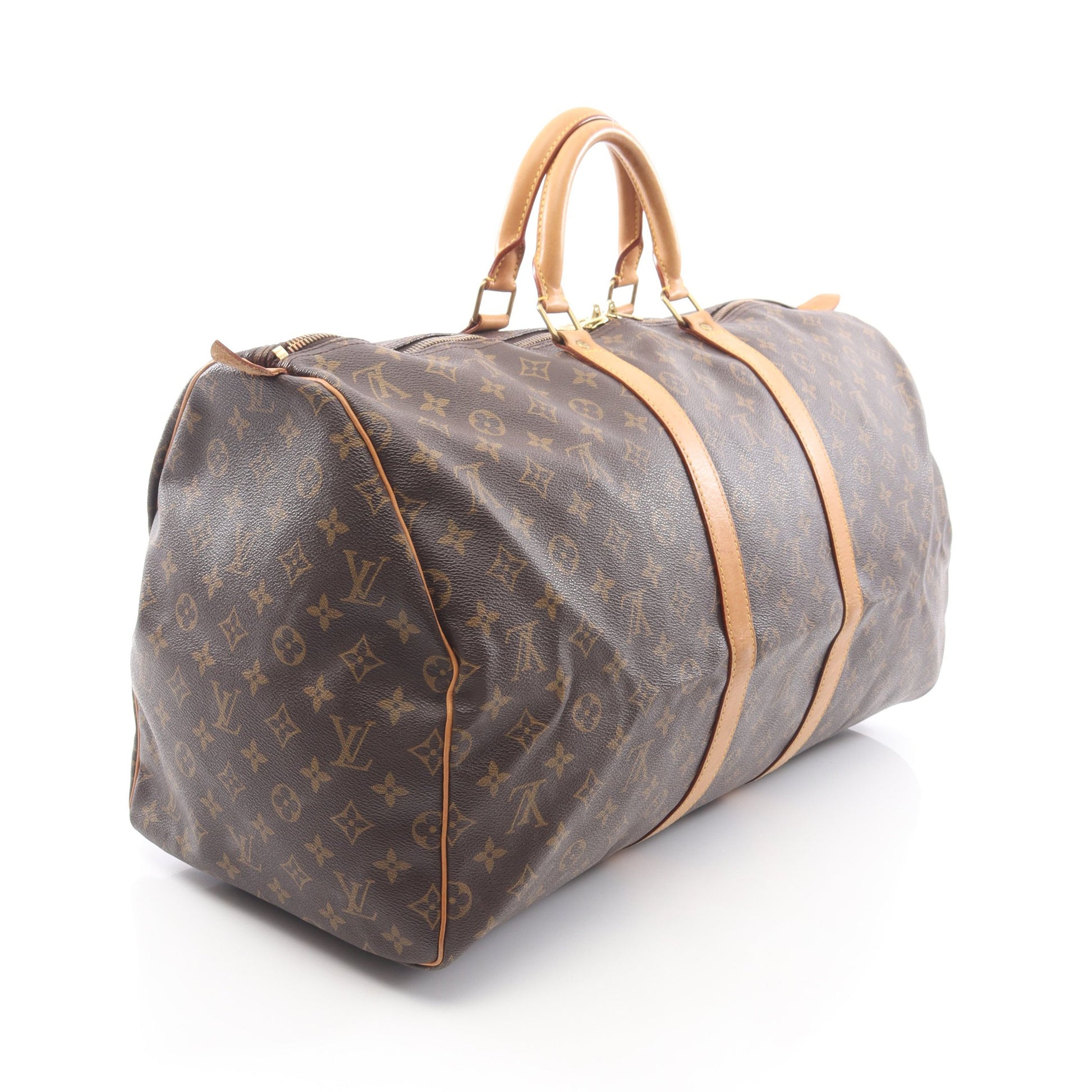 キーポル55 モノグラム ボストンバッグ PVC レザー ブラウン ルイヴィトン バッグ LOUIS VUITTON